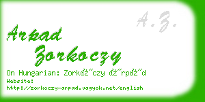arpad zorkoczy business card